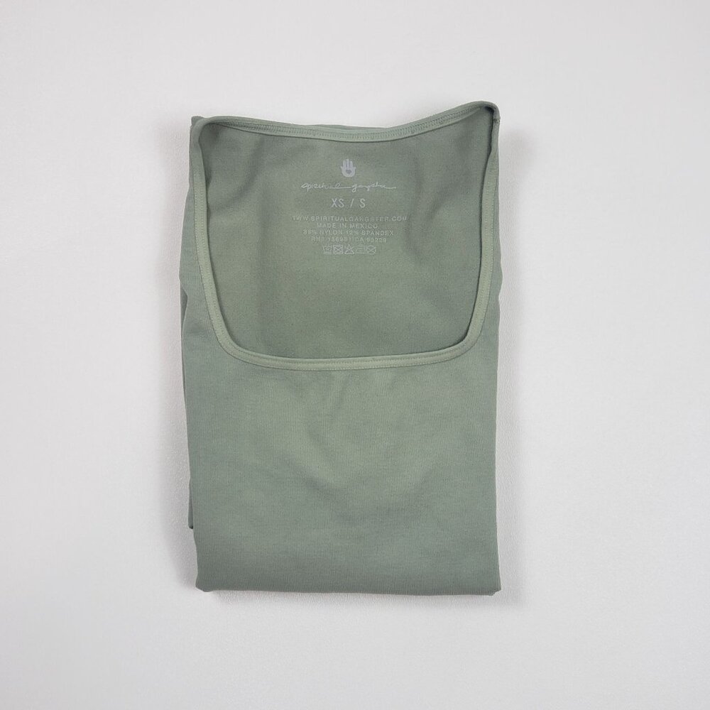 Spiritual Gangster Good Karma Seamless Maternity Unitard Women's XS/S Sage Green - Picture 13 of 14